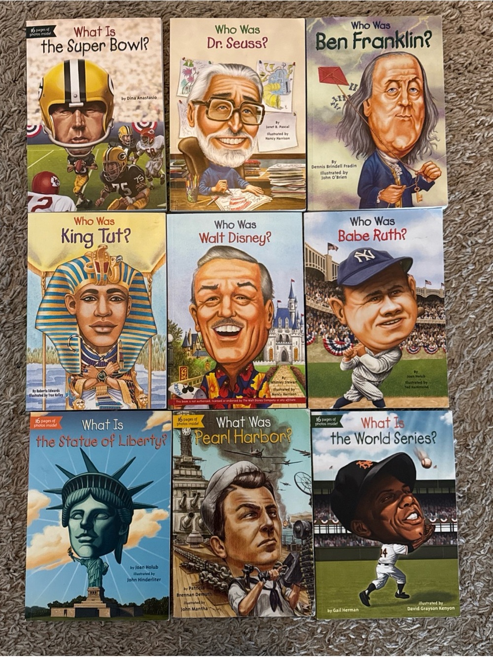 Lot of 9 Who Was / What Is Series Children's Biography Chapter Books HQ History